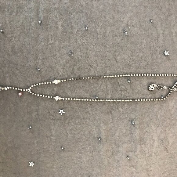 Retired, Signed Carolee Cascading, Silver Tone, Clear White Crystals - Picture 7 of 9